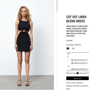 TAGS STILL ON Zara Cut Out Linen Blend Dress